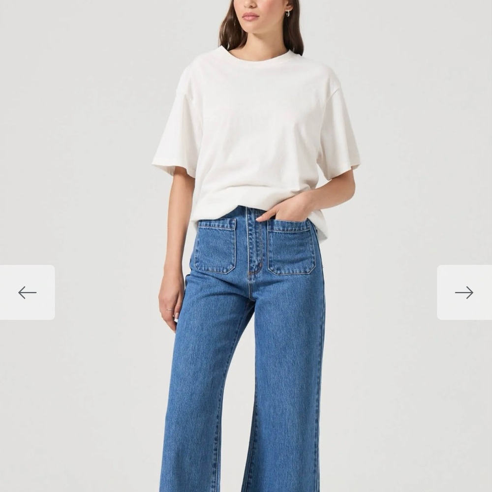 ROLLA'S Blue High Rise Wide Leg Denim Jeans